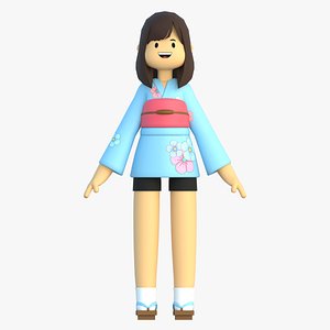 3D model Cartoon Female Character
