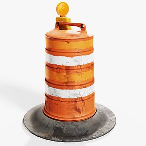 3D NY Traffic Barrel - PBR Game Ready model
