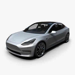 Tesla Model 3 Low Poly