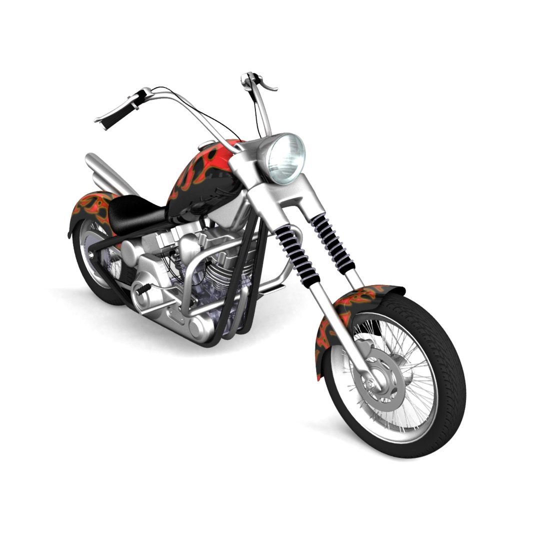 chopper motorcycle 3d model