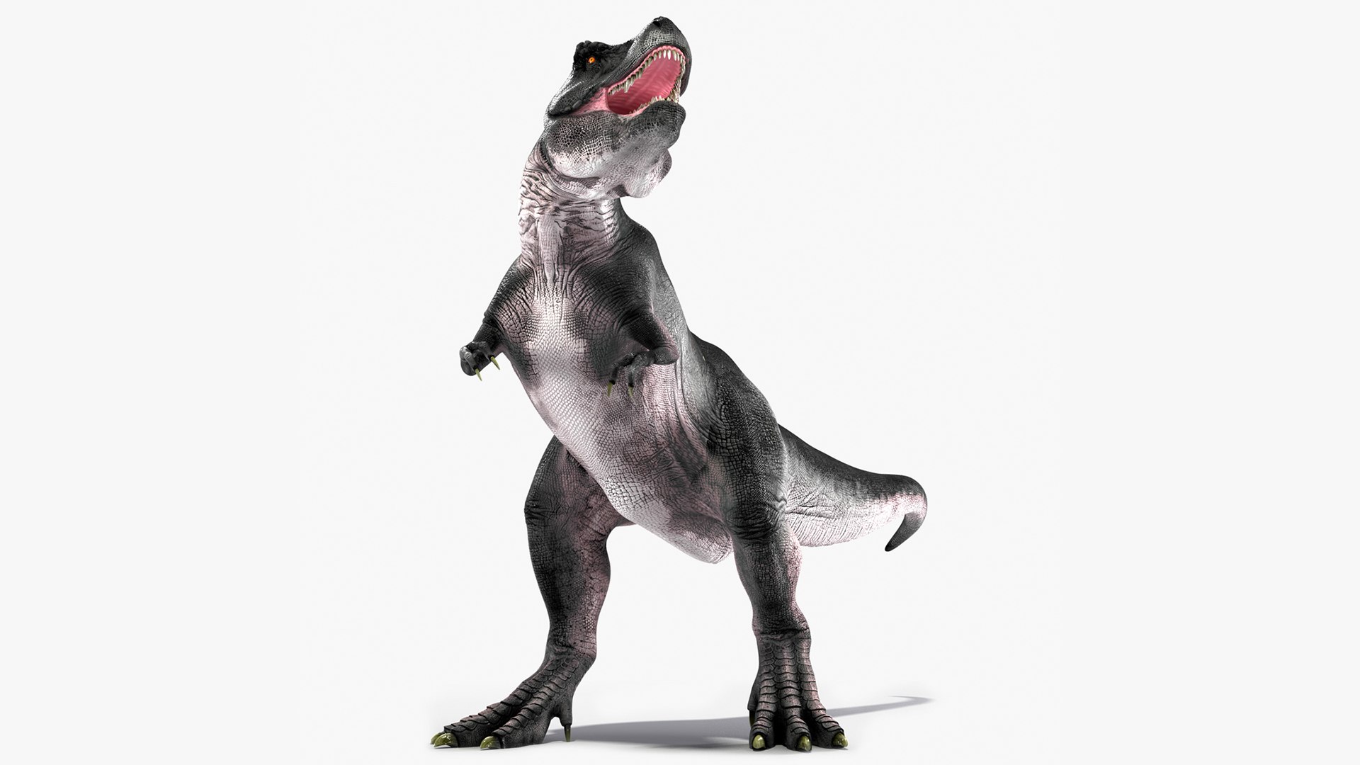 A t-rex wearing a stylish suit striking a confident pose wist mouth closed  on Craiyon