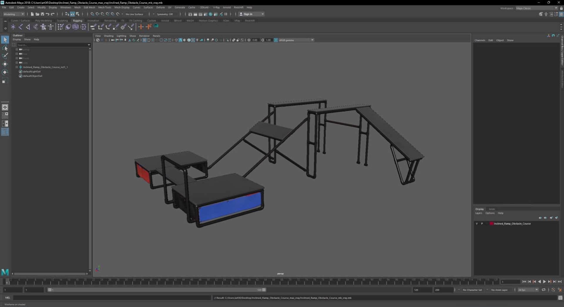3D Inclined Ramp Obstacle Course - TurboSquid 2370137