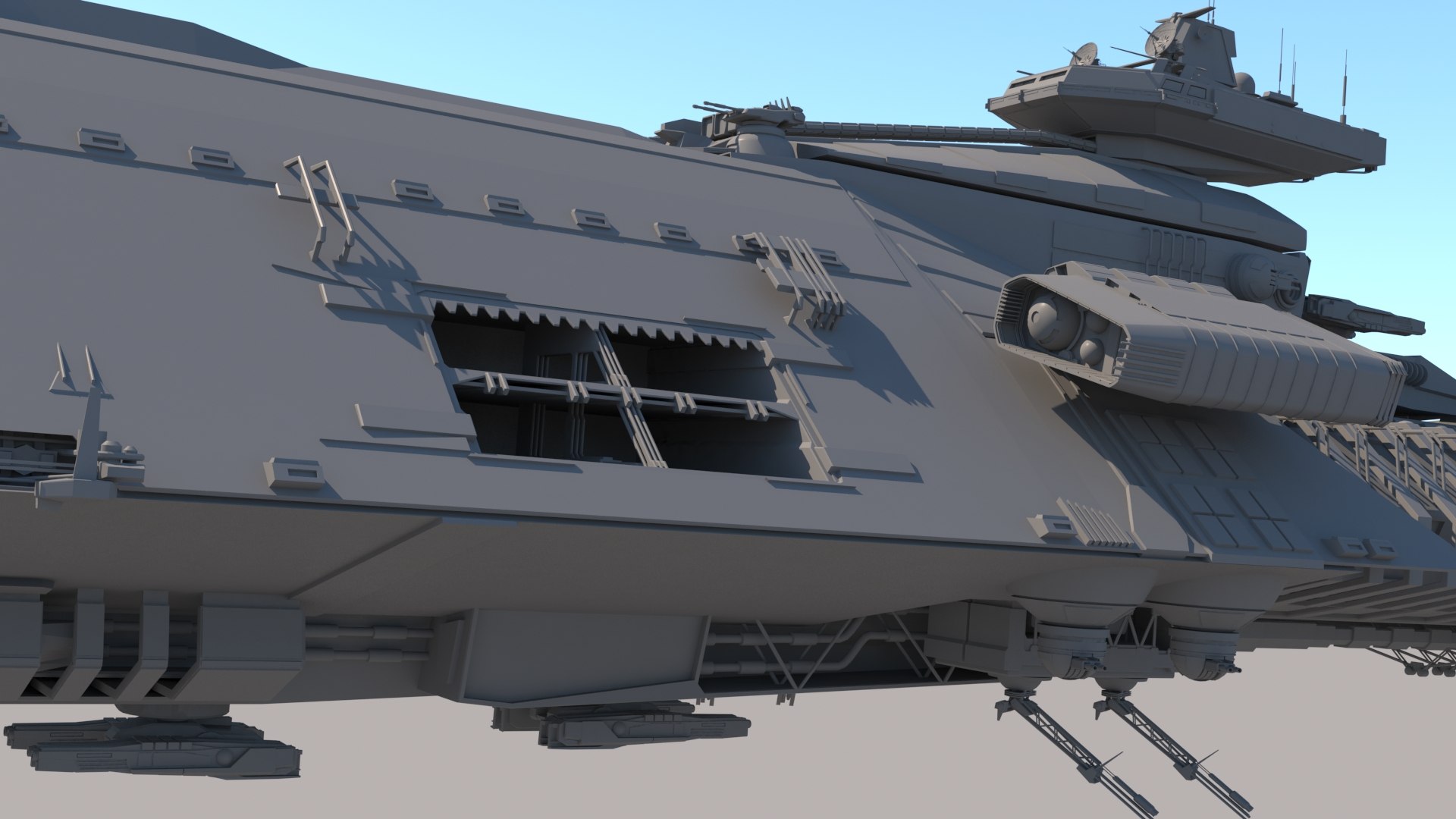 Sci Fi Space Battleship Modelo 3D - TurboSquid 1653643