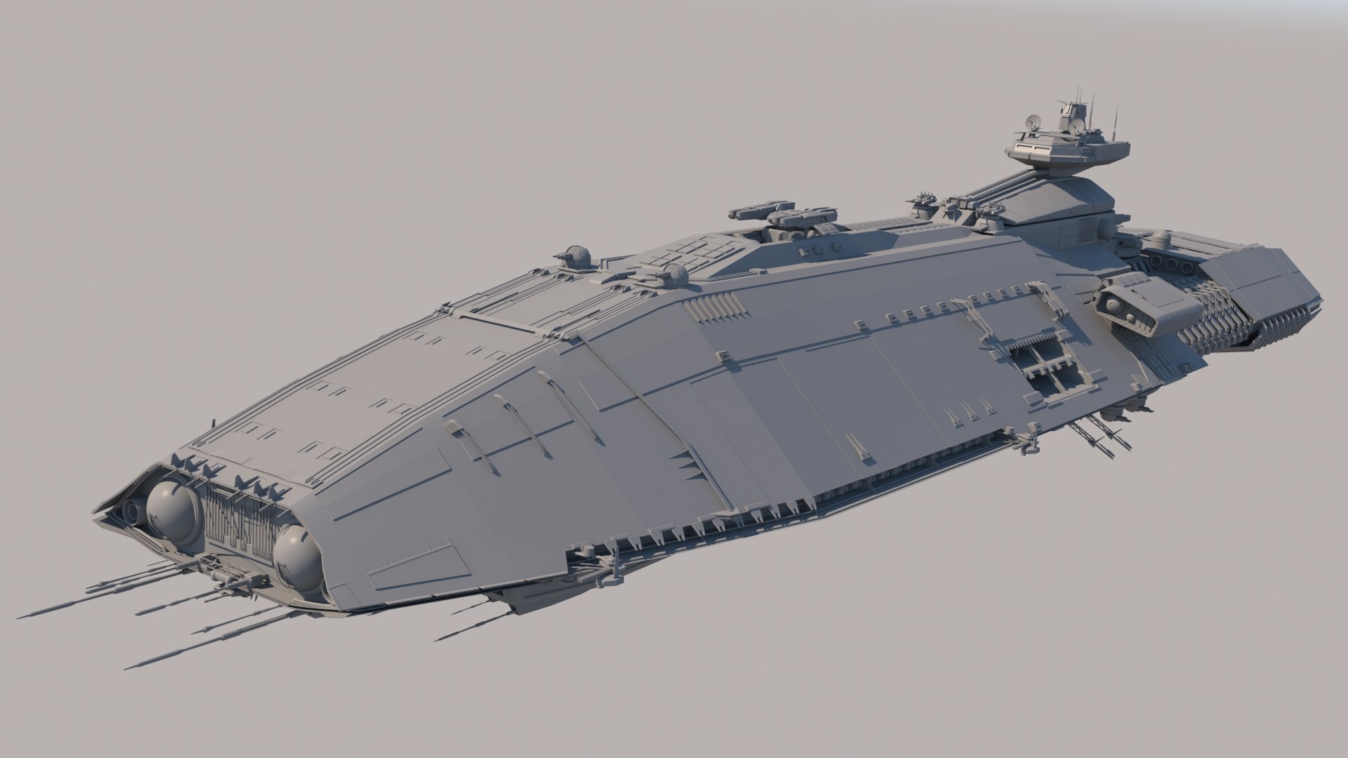 Space Warship 3D Model // RenderCrate - Free & HD Objects