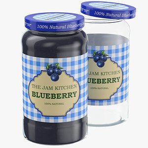 blueberry jam glass jar 3D