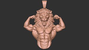 3D lion pendant 3d print model
