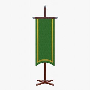 3D Banner with Stand Green model