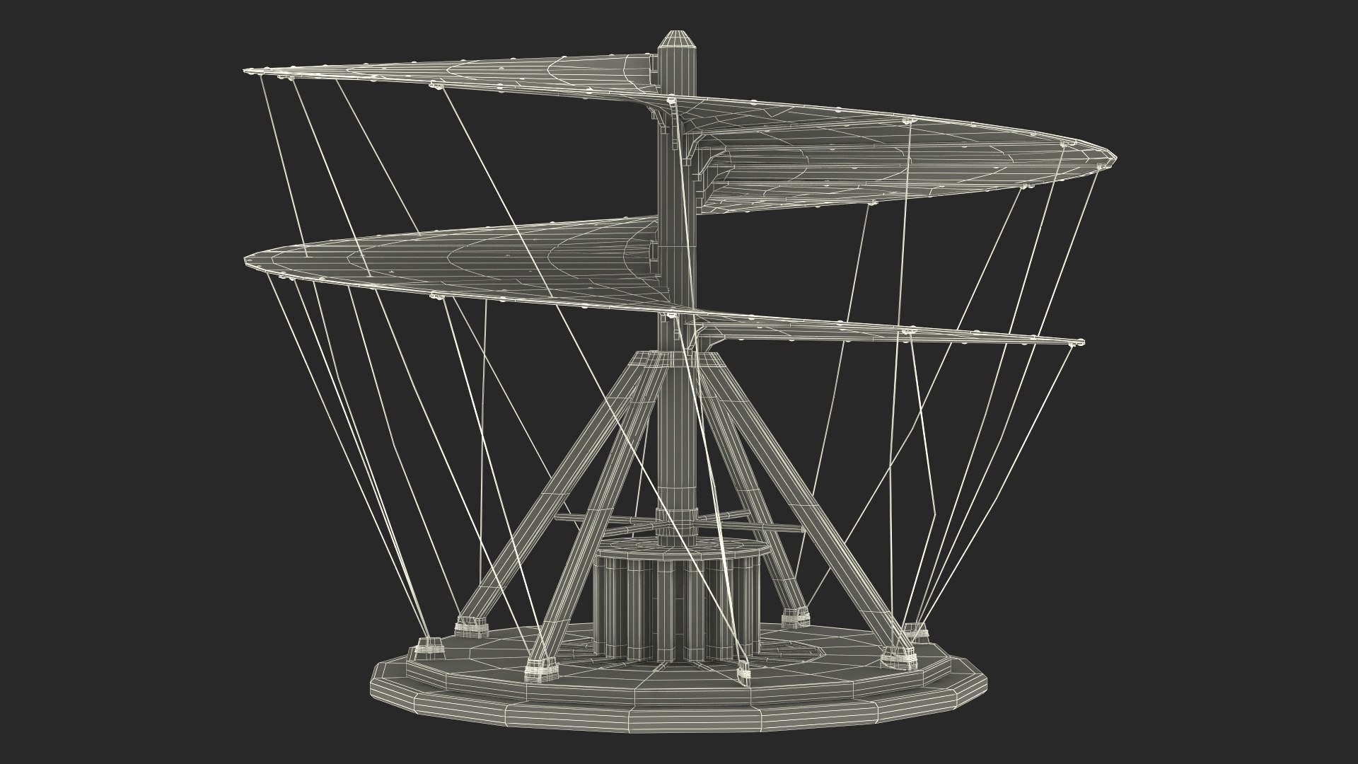 Orthopädisches Behandlungszentrum - Leonardo Da Vinci Haus Leonardo Da Vinci Helicopter Wooden Concept Rigged For Cinema 4D 3D