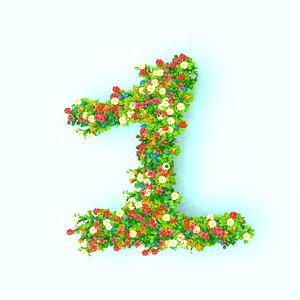 3D NUMBERS 1 2 3 4 5 model