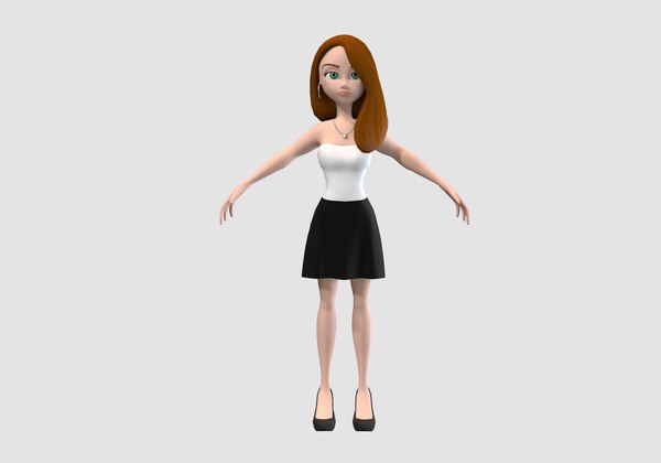 Low poly Cartoon Girl Rigged 3D model - TurboSquid 1889191