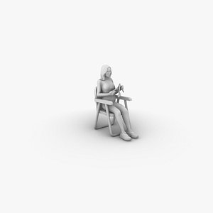 Woman knitting 3D