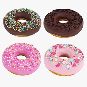 3D Glazed donut collection model