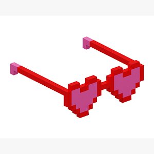 Voxel Love Sunglasses 3D model