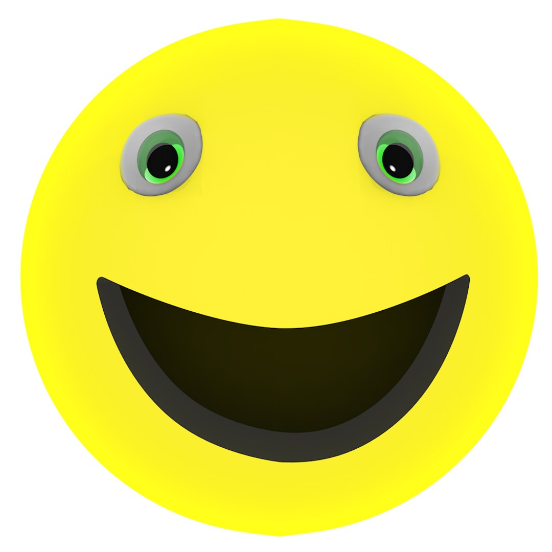 Smiley Rigged Facial 3d Model