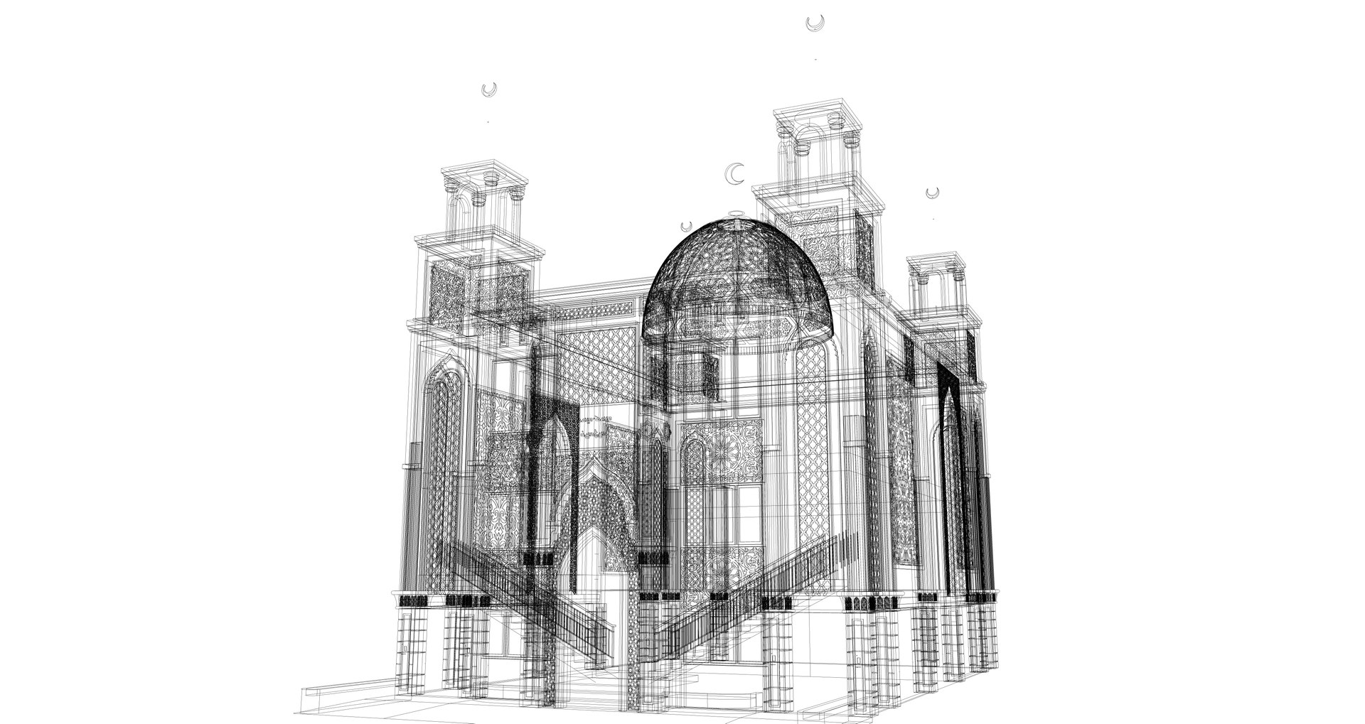 3D Mosque Model - TurboSquid 2325370