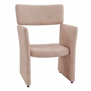 3D Homary-Accent Chair Pink Upholstered Velvet Accent Chair Modern