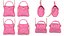 Lovely Heart Embellished Handbag 13 Colors Collection 3D model