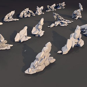 3D Rock Stone V3 Low Poly model