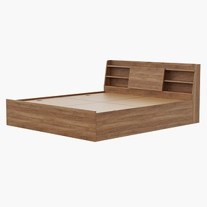 3D Storage Headboard Bed