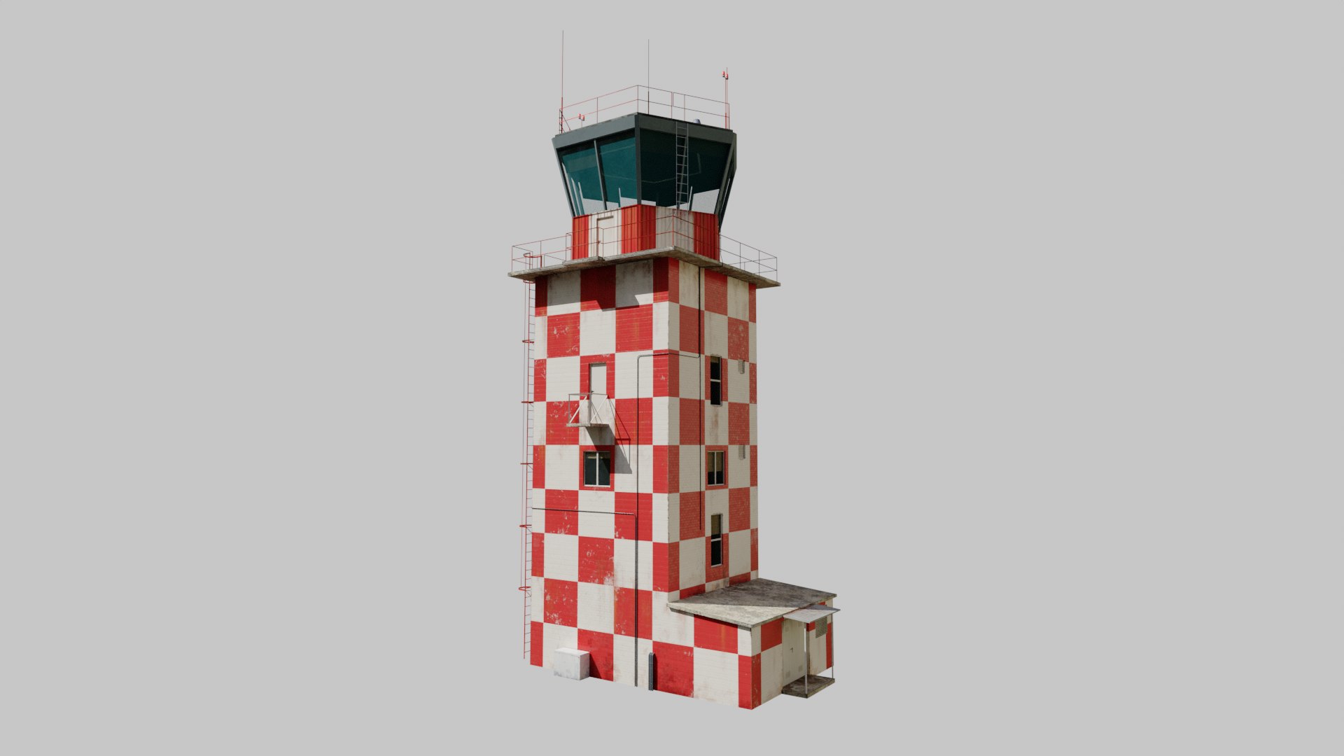 3D Model Airport Air Traffic Control Tower Low Poly PBR - TurboSquid ...
