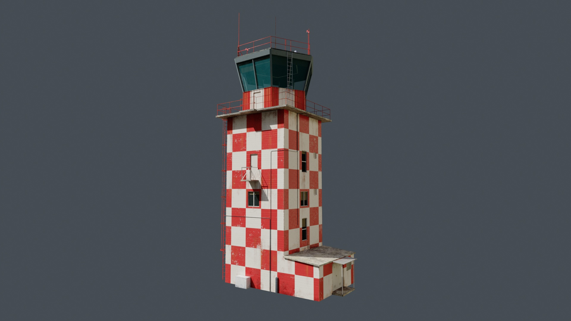 3D Model Airport Air Traffic Control Tower Low Poly PBR - TurboSquid ...