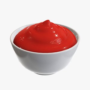 ketchup bowl tomato 3D model