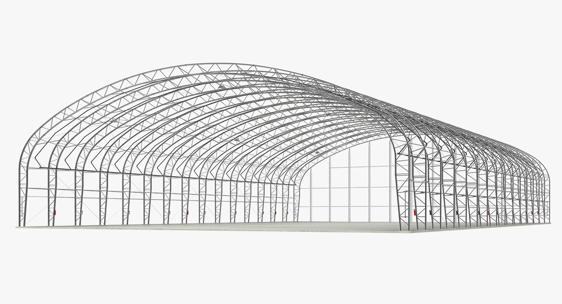 Steel Hangar Construction 3D Model 3D model preview