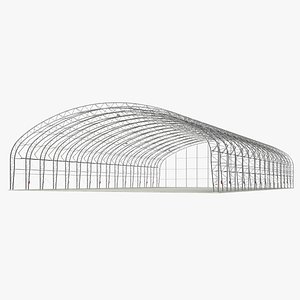 steel hangar building construction 3D model