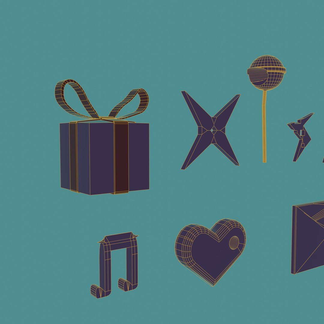 3D Set Of 3D Icons And 3D Symbols Model - TurboSquid 2416509