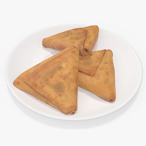 Samosa on White Plate