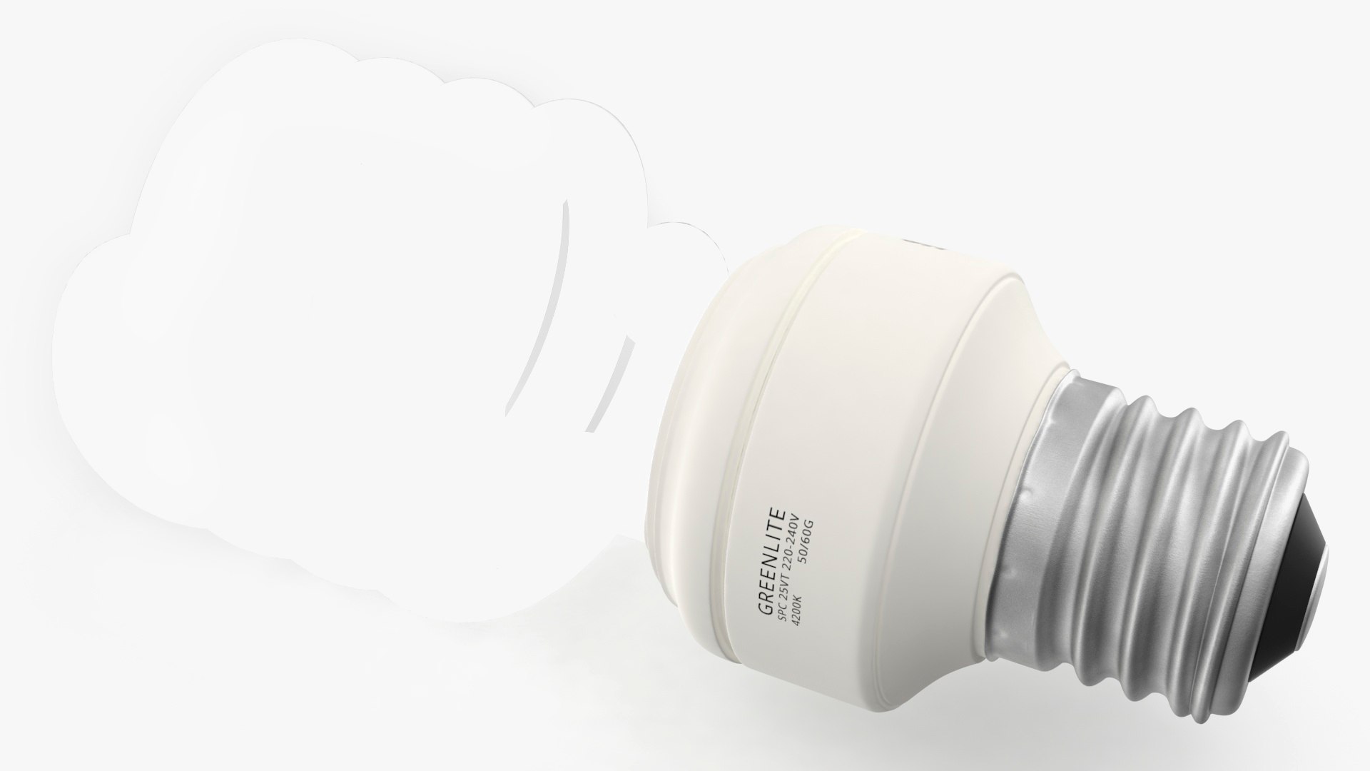 Twist Fluorescent Light Bulb Illuminated 3D model preview