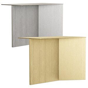 table steel gold 3D