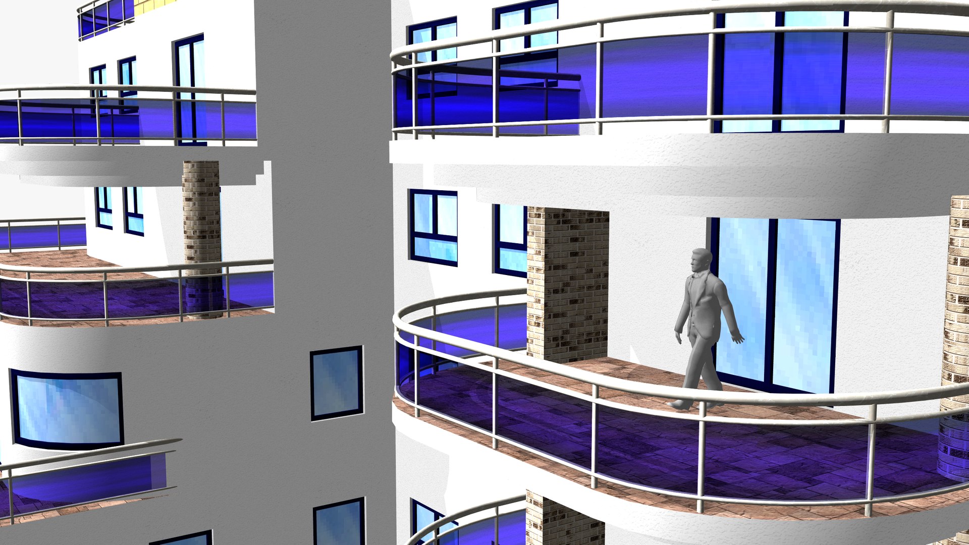 3D house 168 - modern apartment building in 2 variants - TurboSquid 1971706