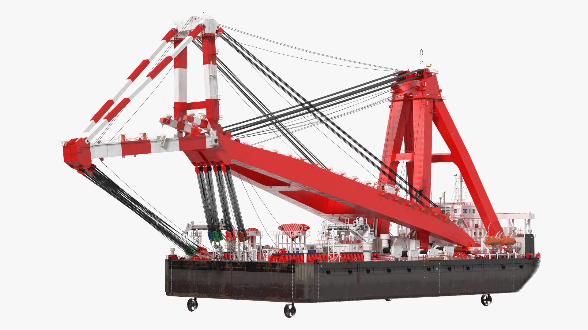 Floating Vessel Crane 3D model preview