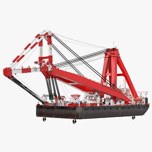 Floating Vessel Crane 3D model