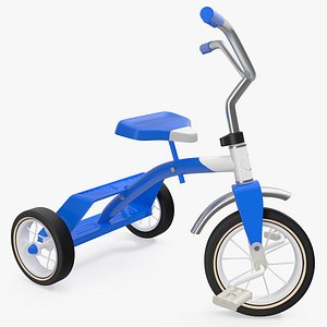 classic blue tricycle generic 3D model