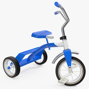 Classic Blue Tricycle Generic Rigged 3D Model