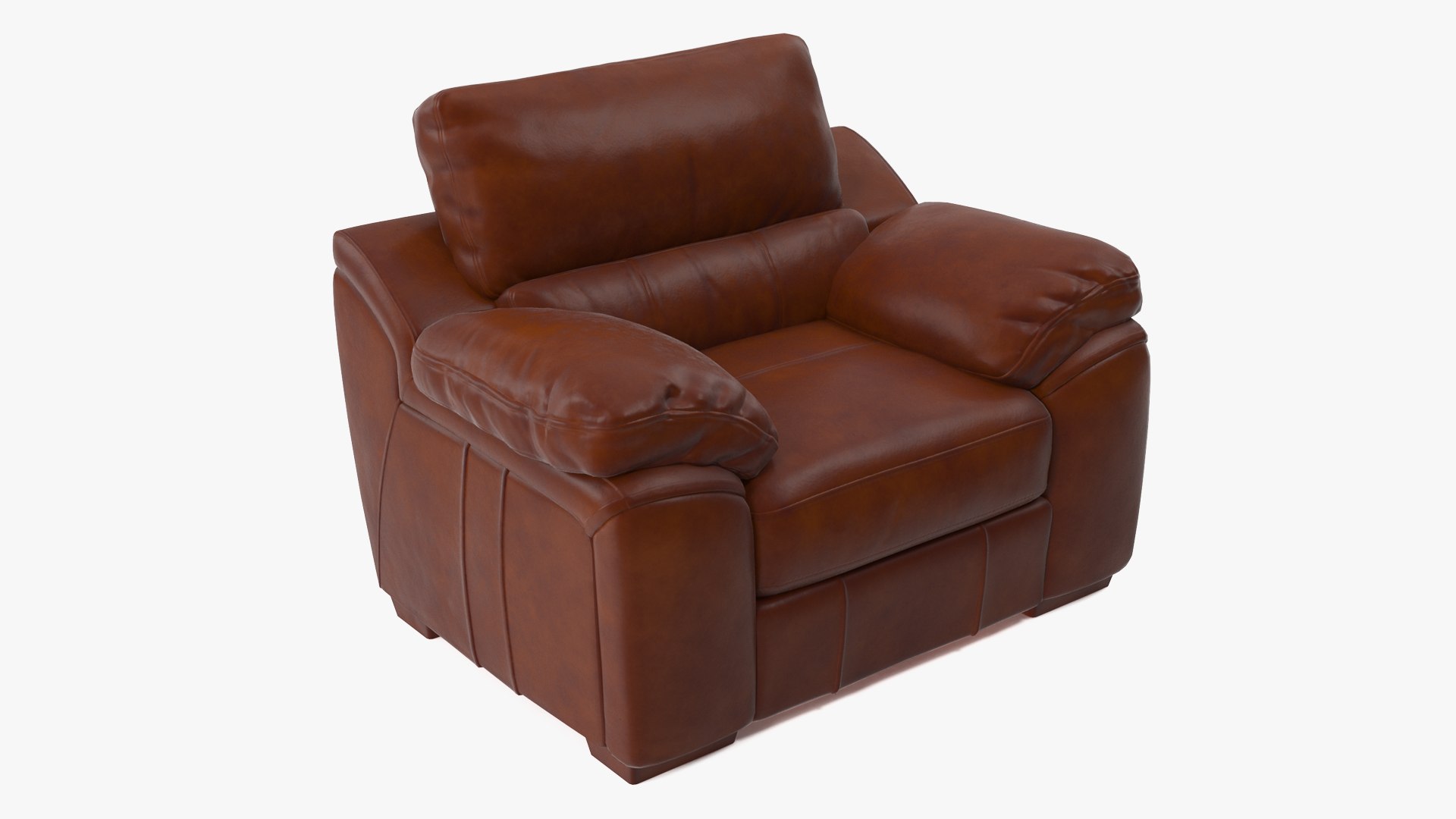 Brown Leather Chair 3D model preview