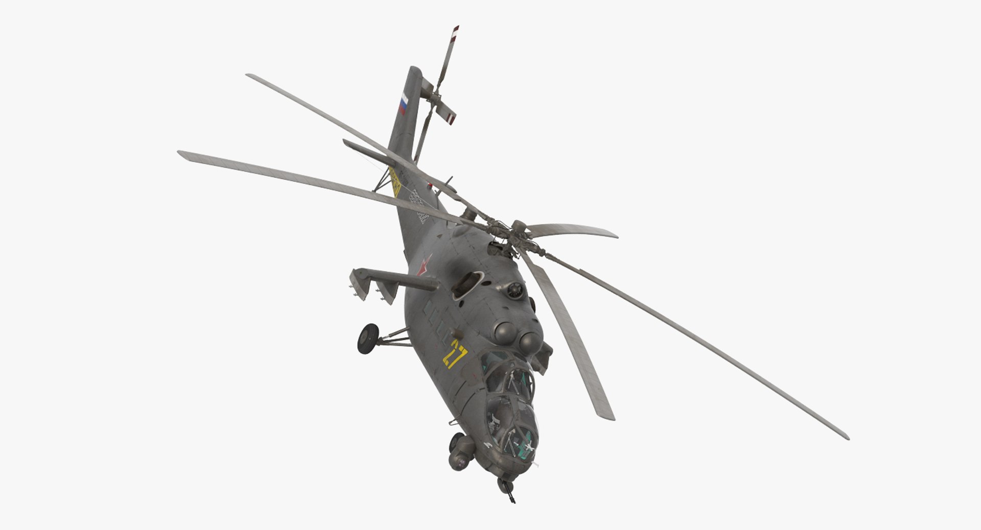 Russian Helicopter Mi-35M Hind 3D Model 3D model preview