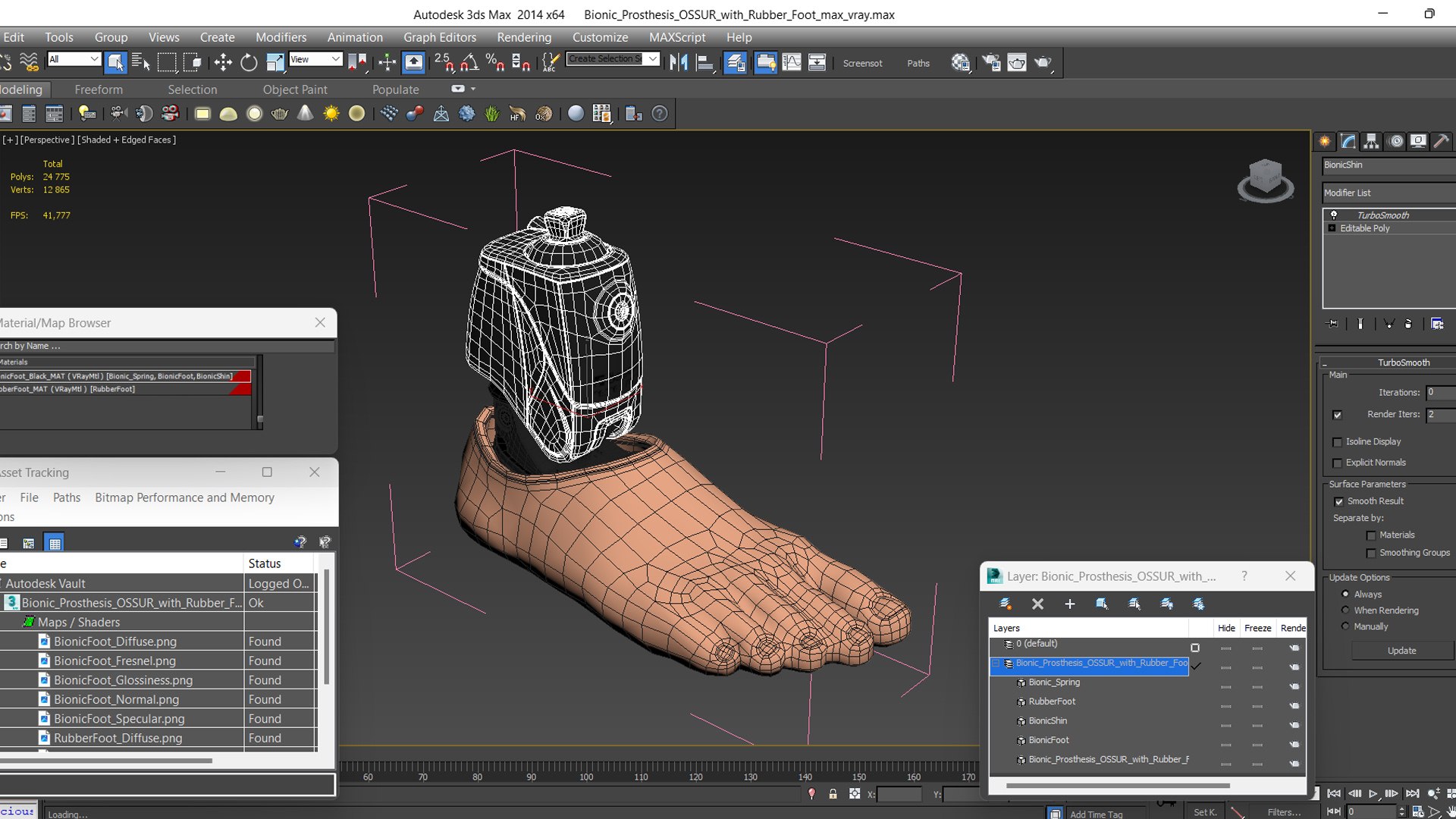 3D Model Bionic Prosthesis OSSUR With Rubber Foot - TurboSquid 2228047