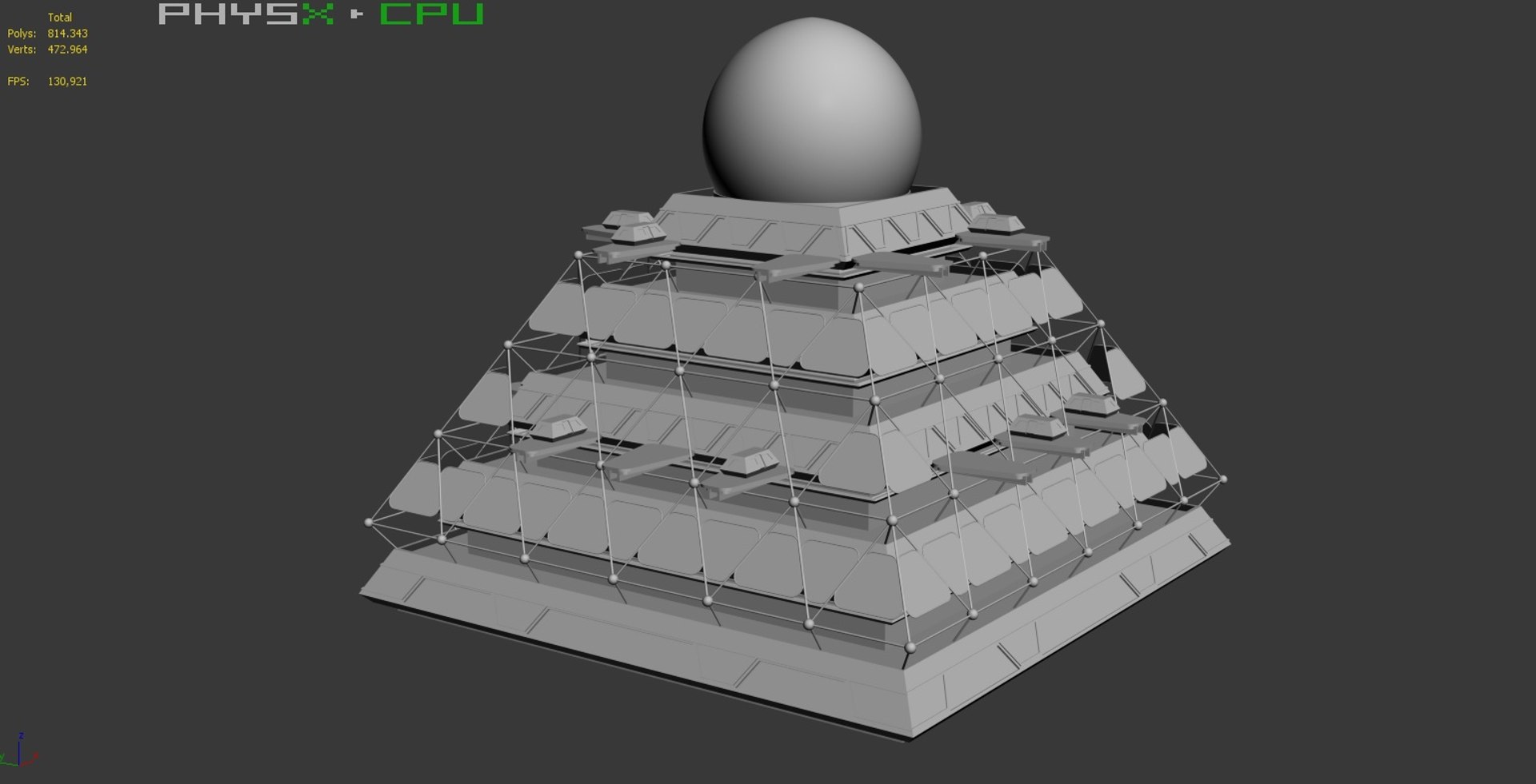 3d Model Futuristic Pyramid