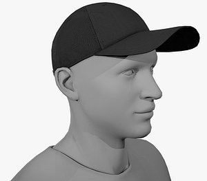 3D Black Basketball Hat model