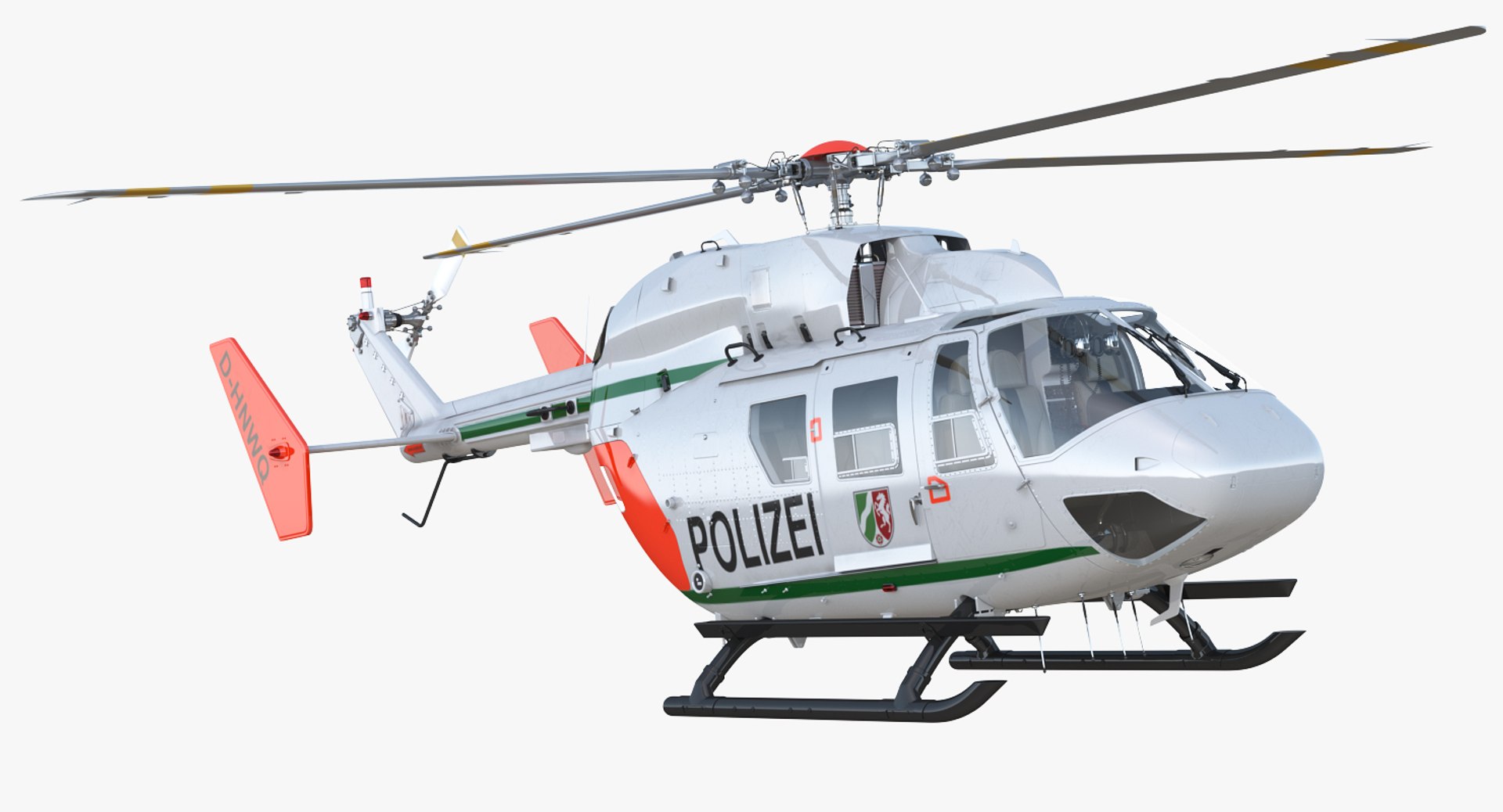 Kawasaki BK 117 German Police Helicopter 3D model preview