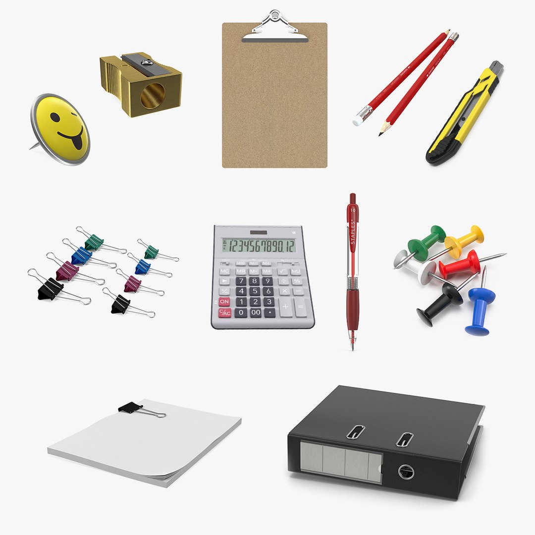Stationery Collection 4 3D model preview