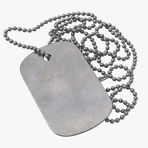 Dog Tag with Chain - Blank 01