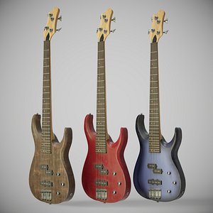 3D Bass guitar PBR model