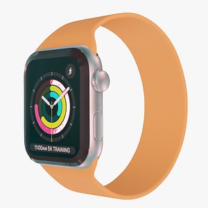 3D model Apple Watc 3 - Silver Aluminium Case with  Marigold Solo Loop