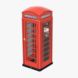 red telephone box english 3d model