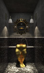 bathroom interior female 3D model