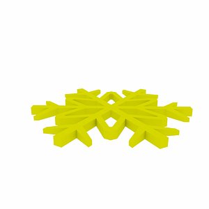 snow snowflake yellow 3D model